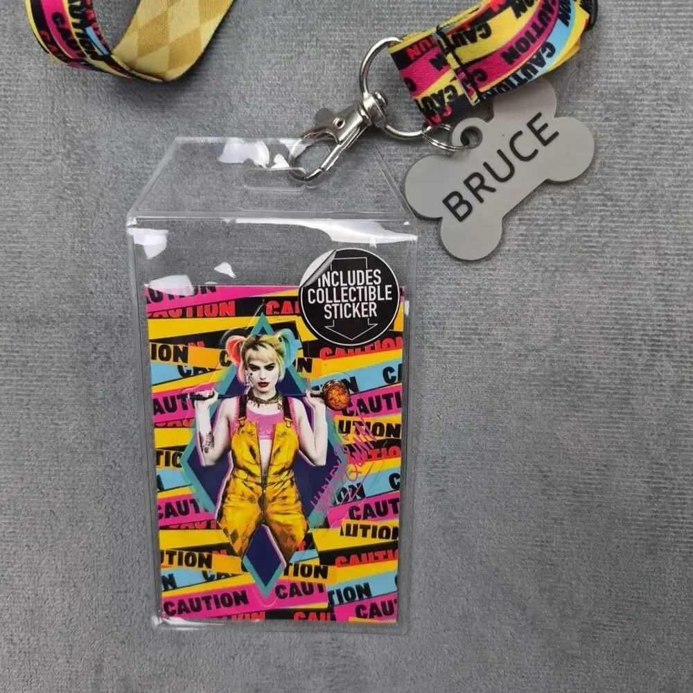 Birds Of Prey Harley Quinn ID Lanyard Badge Holder With Collectible Sticker